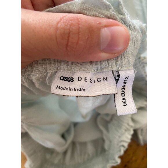 ASOS Design Womens Light Blue Midi Skirt Size US 2 Elastic Waist Pockets Casual - Picture 4 of 8